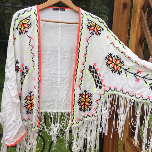 Neon embroidered Cardigan or Shrug - Picture 1 of 3